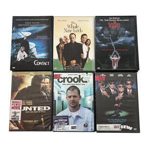 6 DVD Movies BulkLot Suspense SciFi Thriller Contact The Whole Nine Yards Crooks